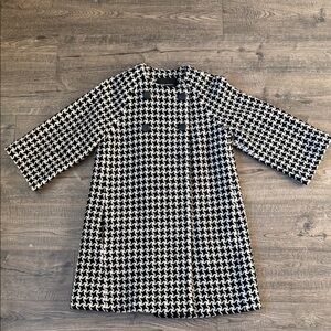 Club Monaco Black and White Patterned Coat